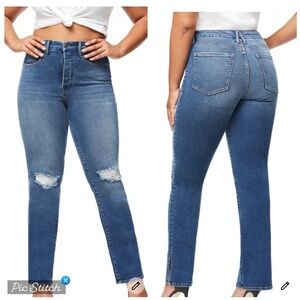 Good American Women's Boyfriend Jeans - Blue